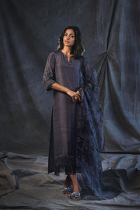 Dusky Charcoal Rawsilk