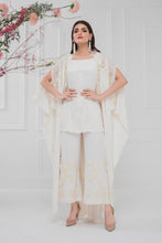 Load image into Gallery viewer, Off white Cape with hand work culottes