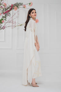 Off white Cape with hand work culottes