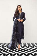Load image into Gallery viewer, Midnight blue with shaded dupatta