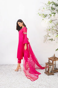 Hot Pink Raw Silk Suit